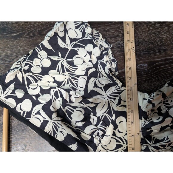 Tibi Dress Womens 2 Silk Cherry Print Short Sleeve V Neck Boho Floral Mb - Picture 6 of 7